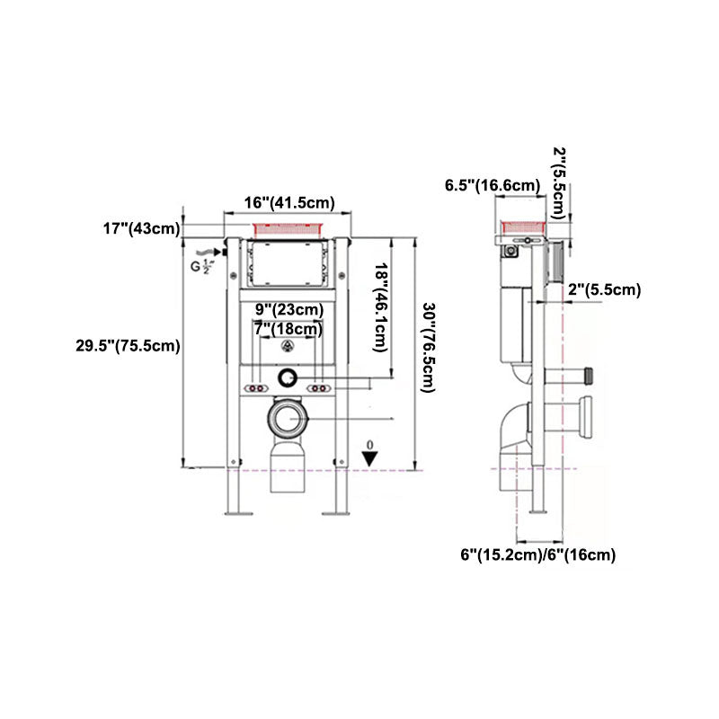 Wall Mount Toilet All-In-One Foot Induction Toilet with Concealed Tank