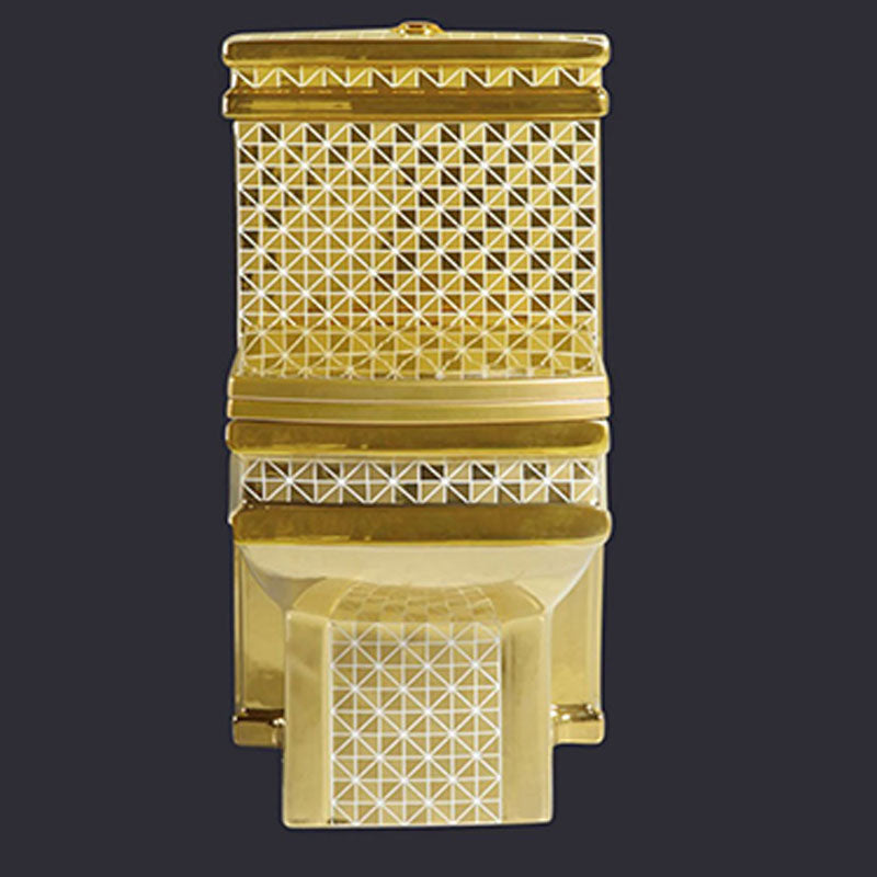 Traditional Style Golden Toilet Siphon Jet One Piece Toilet with Slow Close Seat