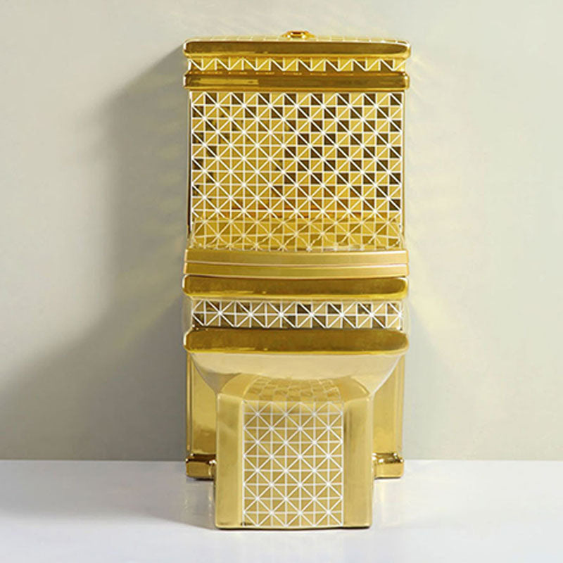 Traditional Style Golden Toilet Siphon Jet One Piece Toilet with Slow Close Seat