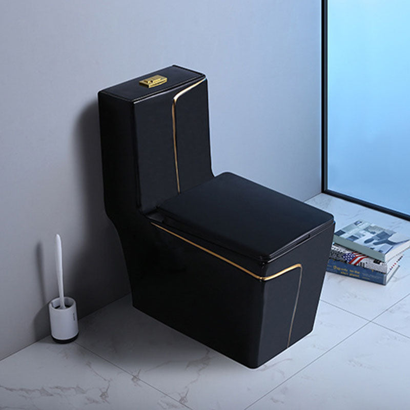 Household Water-saving Toilet Siphon One-piece Large-diameter Toilet in Black Finish