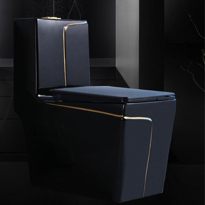 Household Water-saving Toilet Siphon One-piece Large-diameter Toilet in Black Finish