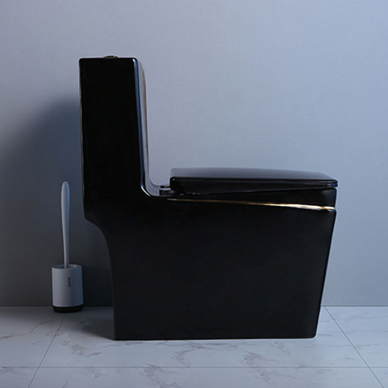 Household Water-saving Toilet Siphon One-piece Large-diameter Toilet in Black Finish