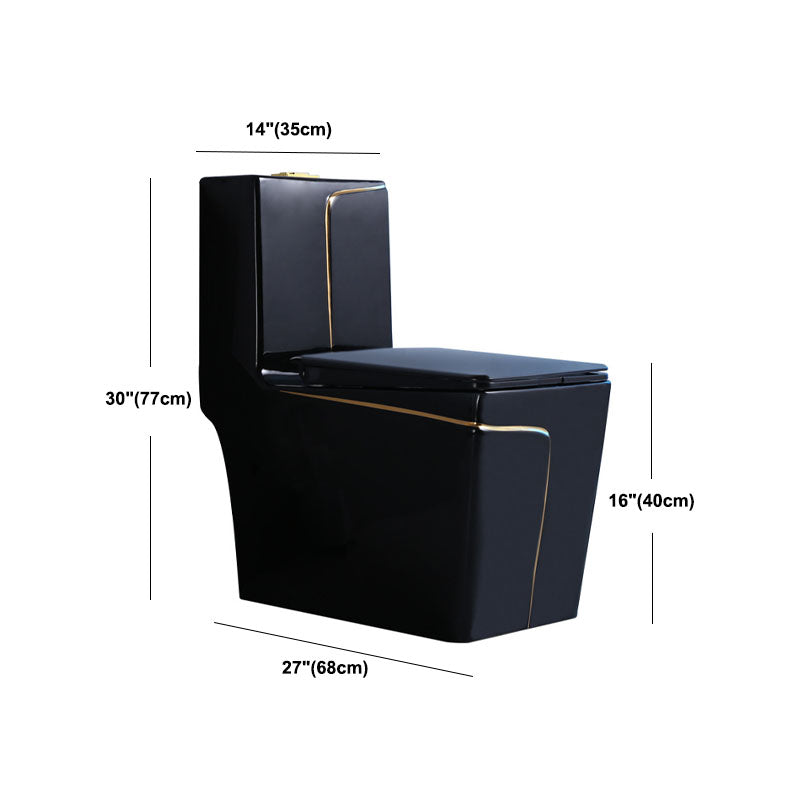 Household Water-saving Toilet Siphon One-piece Large-diameter Toilet in Black Finish