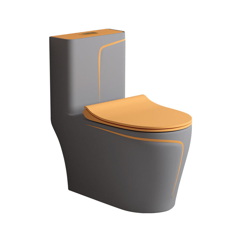 Orange Household Toilet Siphon Jet Toilet All-In-One Ceramic Toilet