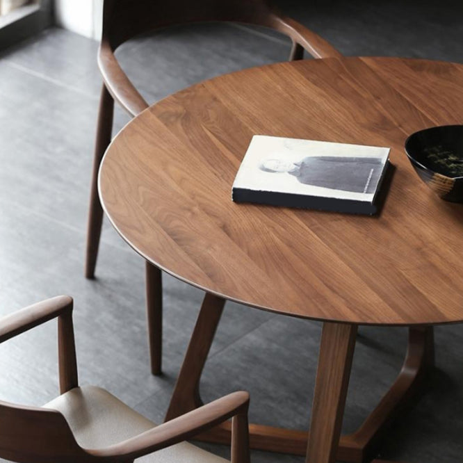 Modern Style Round Wood Table Set 1/2/4/7 Pieces Dining Set for Kitchen