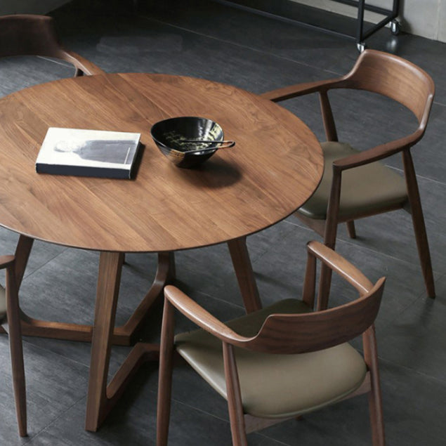 Modern Style Round Wood Table Set 1/2/4/7 Pieces Dining Set for Kitchen