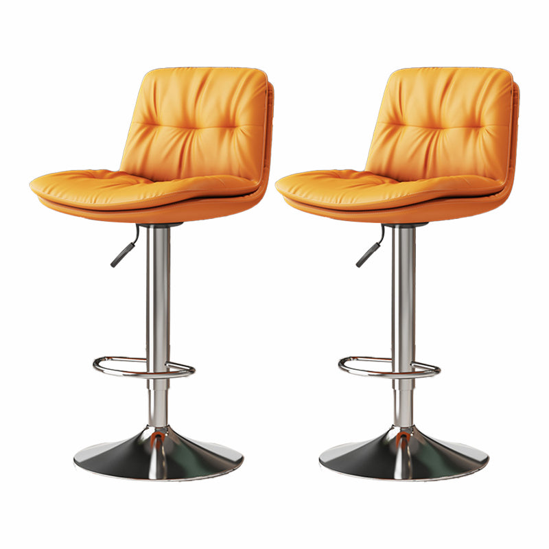 Scandinavian Adjustable Height Bar Stool Leather Upholstered Bar Stool