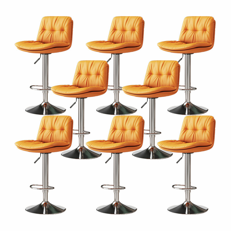 Scandinavian Adjustable Height Bar Stool Leather Upholstered Bar Stool