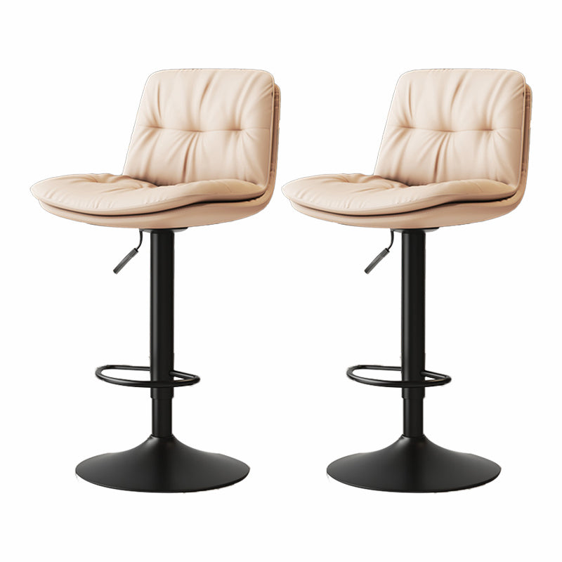 Scandinavian Adjustable Height Bar Stool Leather Upholstered Bar Stool