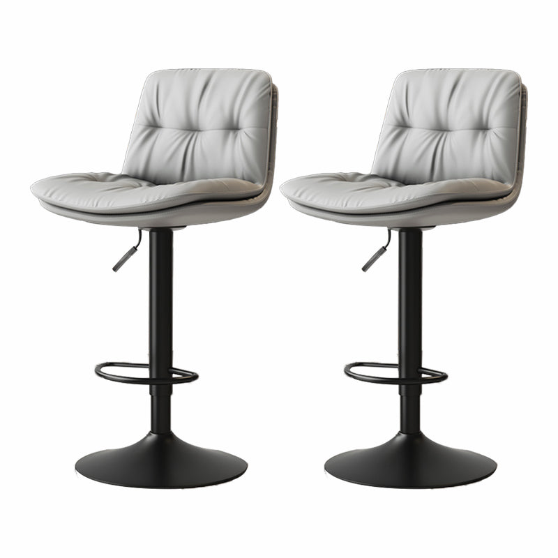 Scandinavian Adjustable Height Bar Stool Leather Upholstered Bar Stool