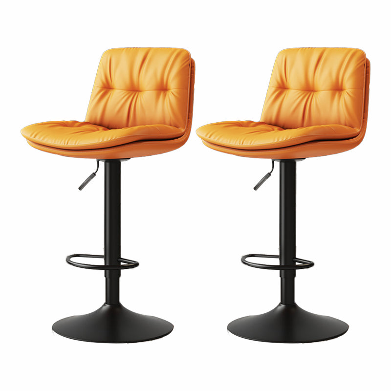 Scandinavian Adjustable Height Bar Stool Leather Upholstered Bar Stool