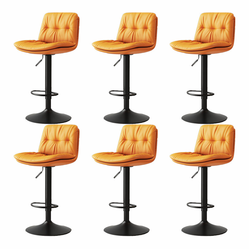 Scandinavian Adjustable Height Bar Stool Leather Upholstered Bar Stool
