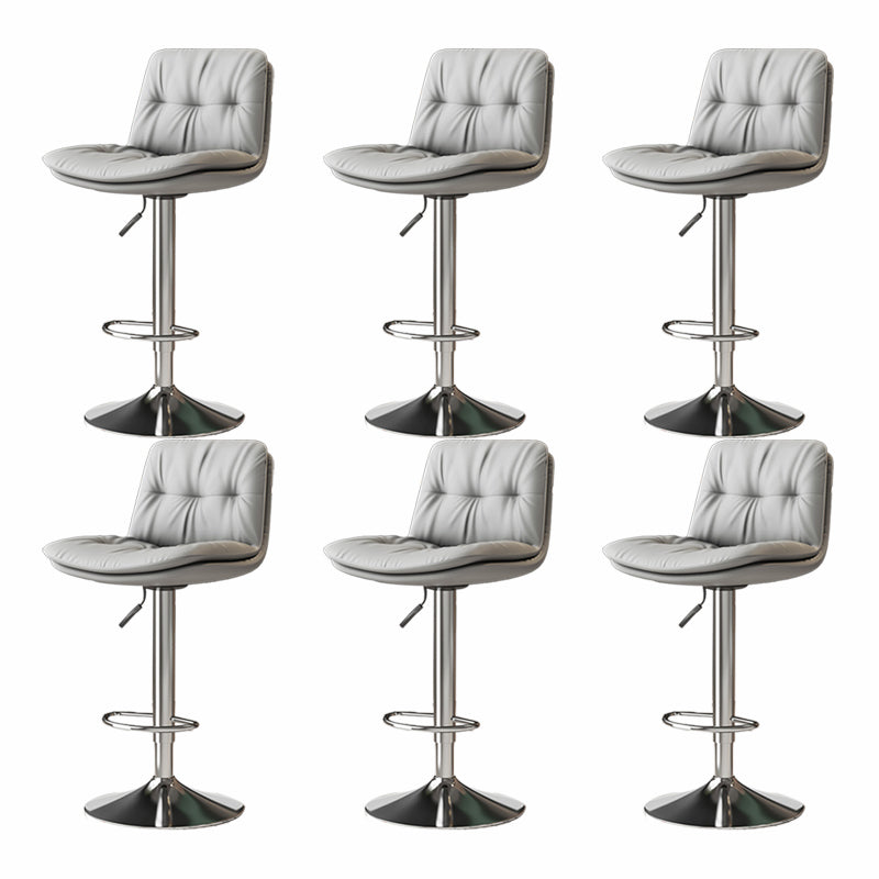 Scandinavian Adjustable Height Bar Stool Leather Upholstered Bar Stool