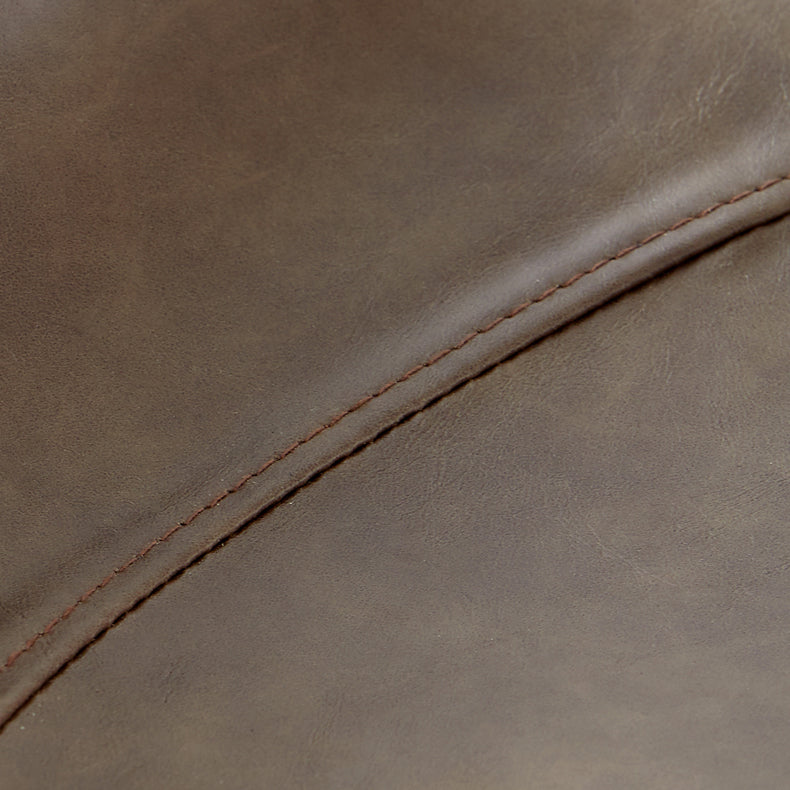 Contemporary Footrest Low Back Bar Stool Leather Counter Stool for Living Room