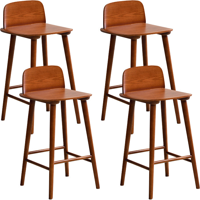 Modern Rubberwood Bar Stool Low Back Counter Height Bar Stool