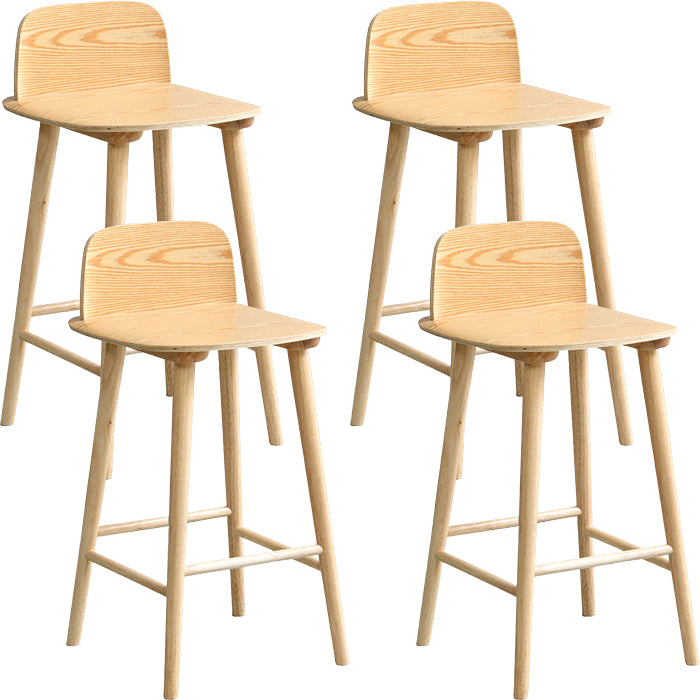 Modern Rubberwood Bar Stool Low Back Counter Height Bar Stool