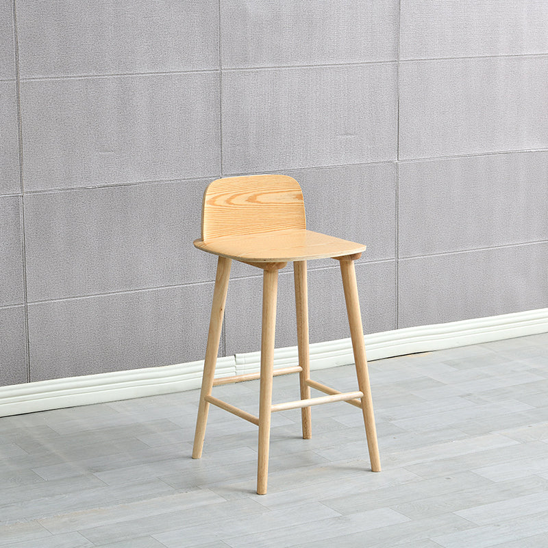 Modern Rubberwood Bar Stool Low Back Counter Height Bar Stool