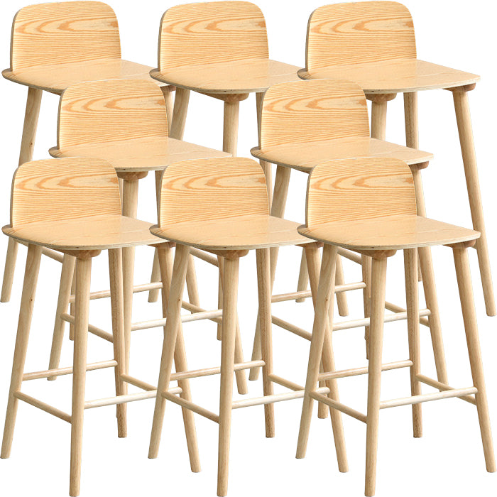 Modern Rubberwood Bar Stool Low Back Counter Height Bar Stool