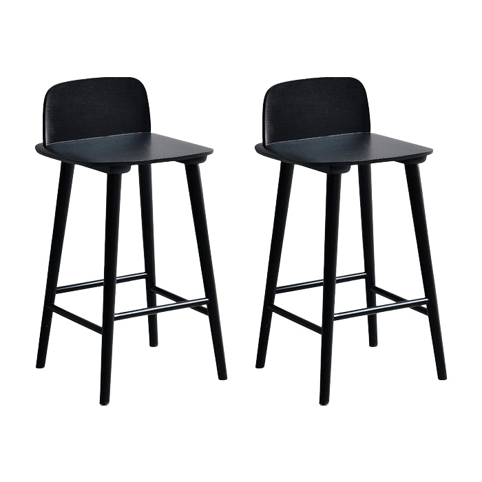 Modern Rubberwood Bar Stool Low Back Counter Height Bar Stool