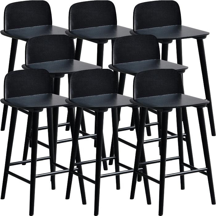 Modern Rubberwood Bar Stool Low Back Counter Height Bar Stool