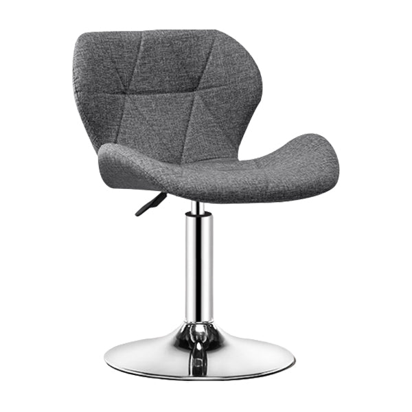 Contemporary Metal Barstool Faux Leather Footrest Adjustable Counter Stool for Home