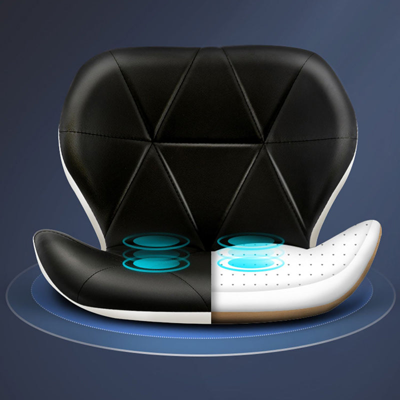 Contemporary Metal Barstool Faux Leather Footrest Adjustable Counter Stool for Home