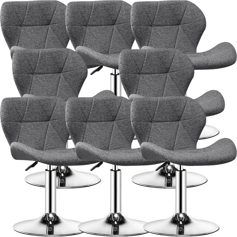 Contemporary Metal Barstool Faux Leather Footrest Adjustable Counter Stool for Home