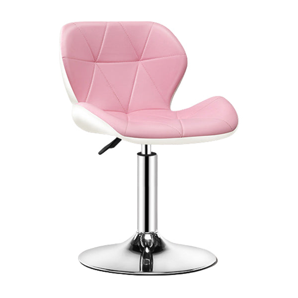 Contemporary Metal Barstool Faux Leather Footrest Adjustable Counter Stool for Home