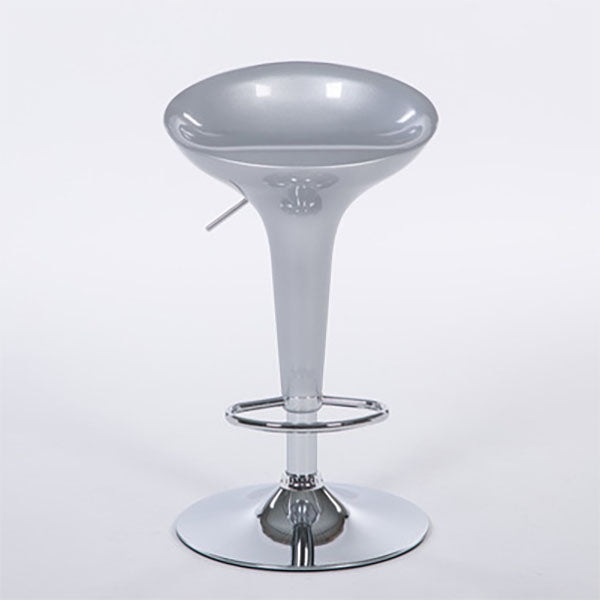 Contemporary Metal Barstool Plastic Low Back Counter Stool with Footrest for Bar