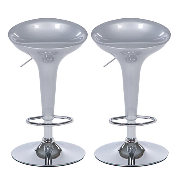 Contemporary Metal Barstool Plastic Low Back Counter Stool with Footrest for Bar