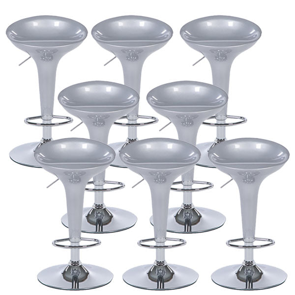 Contemporary Metal Barstool Plastic Low Back Counter Stool with Footrest for Bar