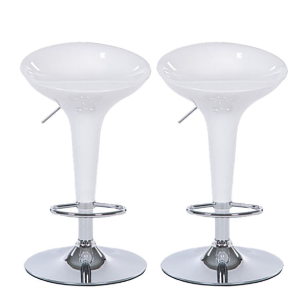 Contemporary Metal Barstool Plastic Low Back Counter Stool with Footrest for Bar