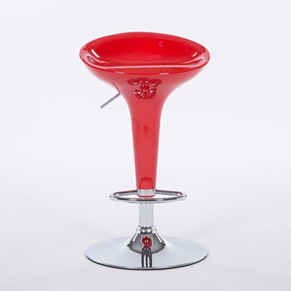 Contemporary Metal Barstool Plastic Low Back Counter Stool with Footrest for Bar