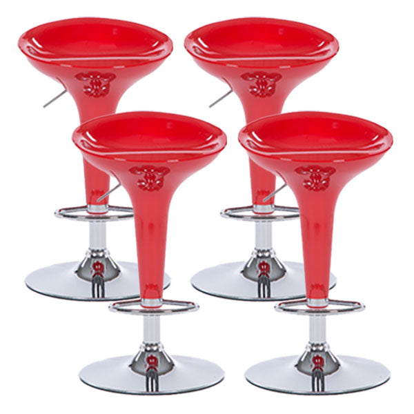 Contemporary Metal Barstool Plastic Low Back Counter Stool with Footrest for Bar