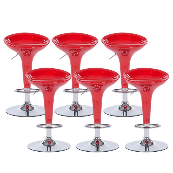 Contemporary Metal Barstool Plastic Low Back Counter Stool with Footrest for Bar