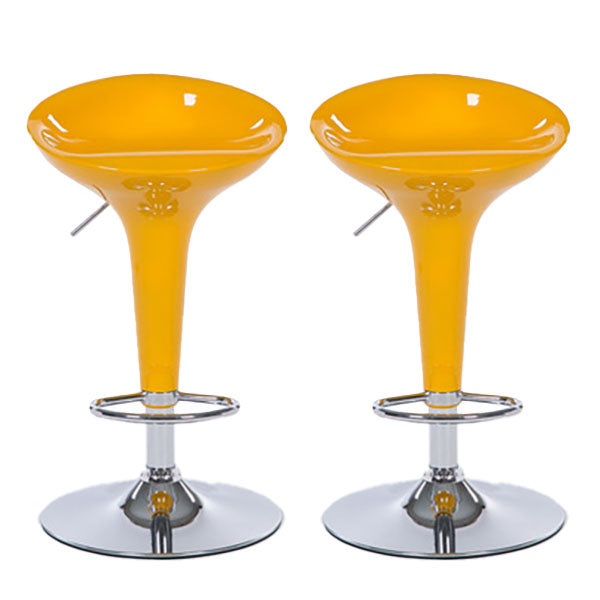 Contemporary Metal Barstool Plastic Low Back Counter Stool with Footrest for Bar