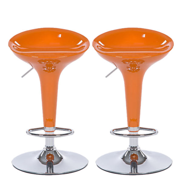 Contemporary Metal Barstool Plastic Low Back Counter Stool with Footrest for Bar