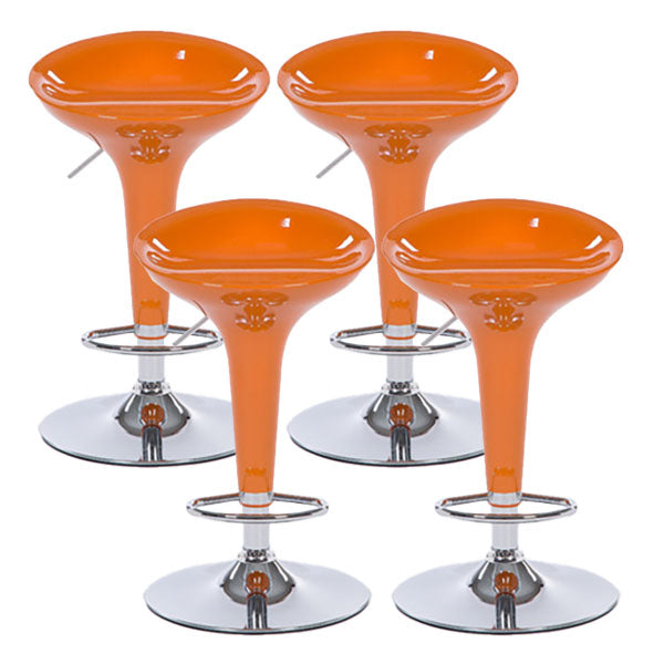 Contemporary Metal Barstool Plastic Low Back Counter Stool with Footrest for Bar