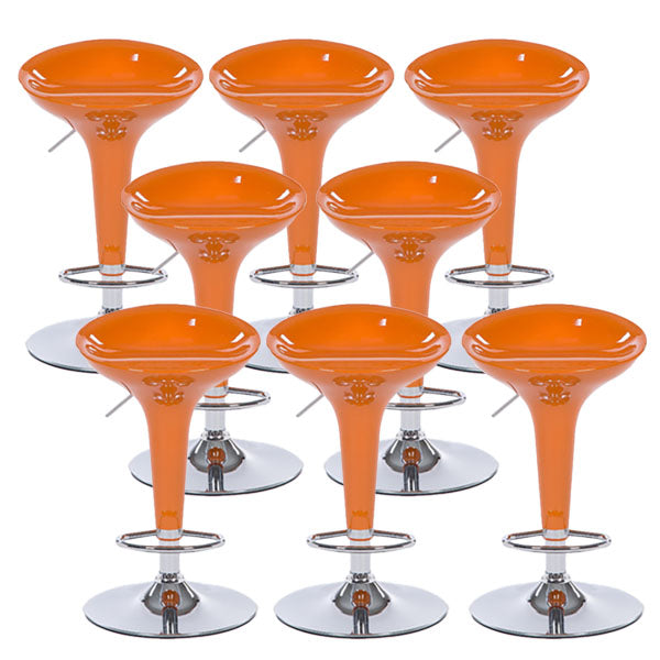 Contemporary Metal Barstool Plastic Low Back Counter Stool with Footrest for Bar