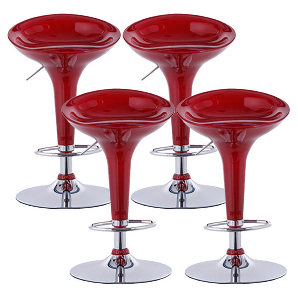 Contemporary Metal Barstool Plastic Low Back Counter Stool with Footrest for Bar