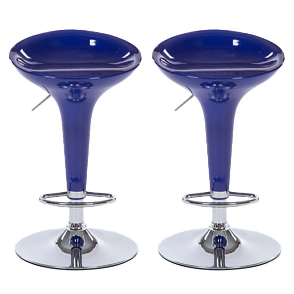 Contemporary Metal Barstool Plastic Low Back Counter Stool with Footrest for Bar