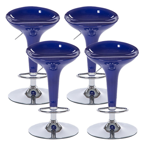 Contemporary Metal Barstool Plastic Low Back Counter Stool with Footrest for Bar