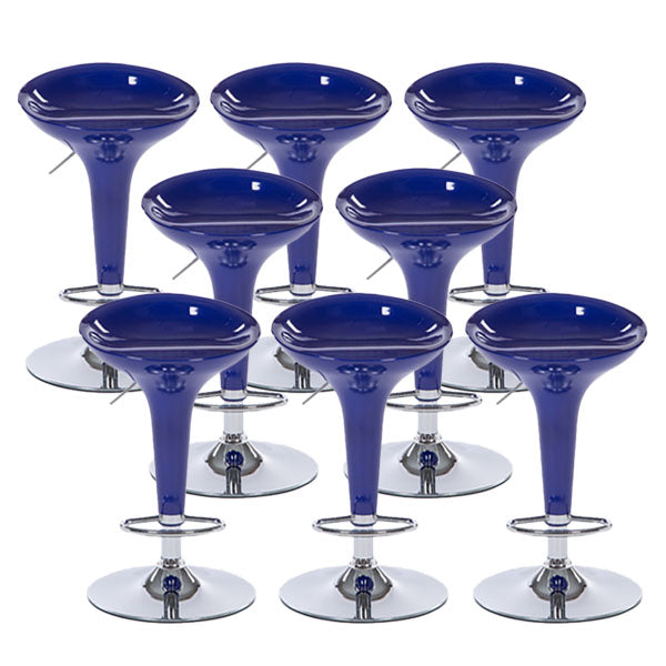 Contemporary Metal Barstool Plastic Low Back Counter Stool with Footrest for Bar