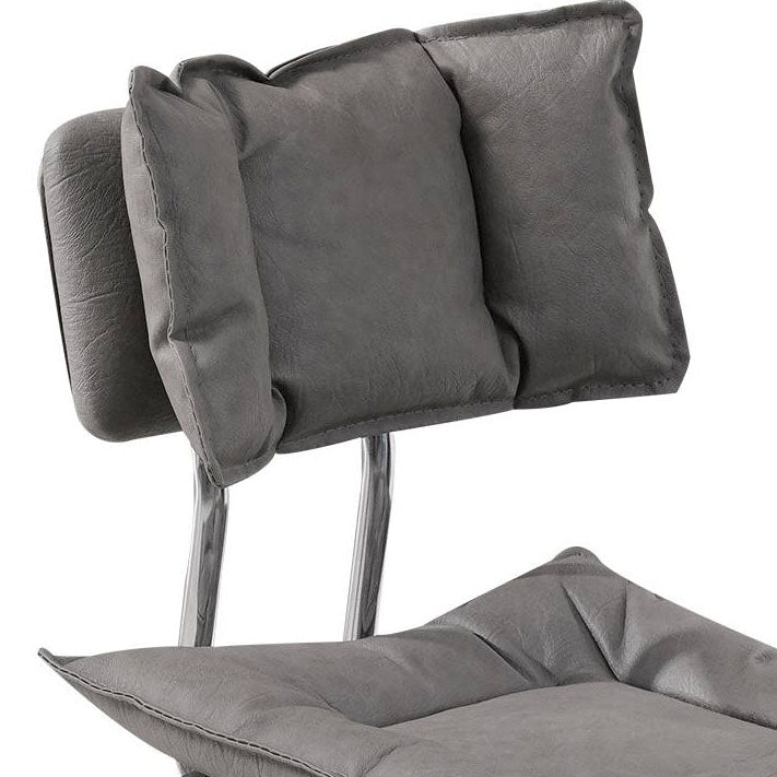 Scandinavian Metal Barstool Fabric Counter Stool with Chrome Base