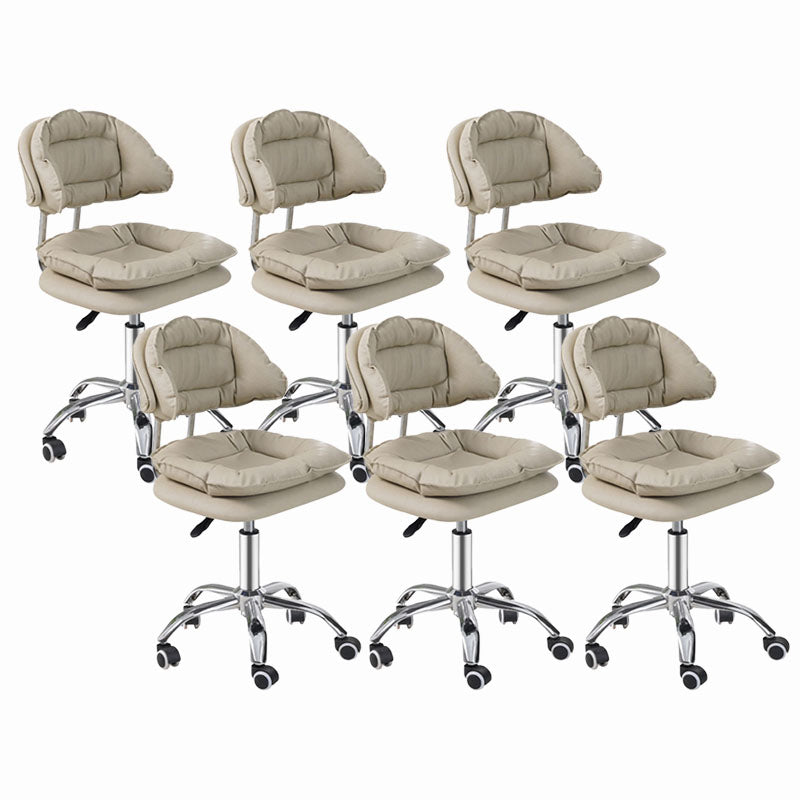 Scandinavian Metal Barstool Fabric Counter Stool with Chrome Base