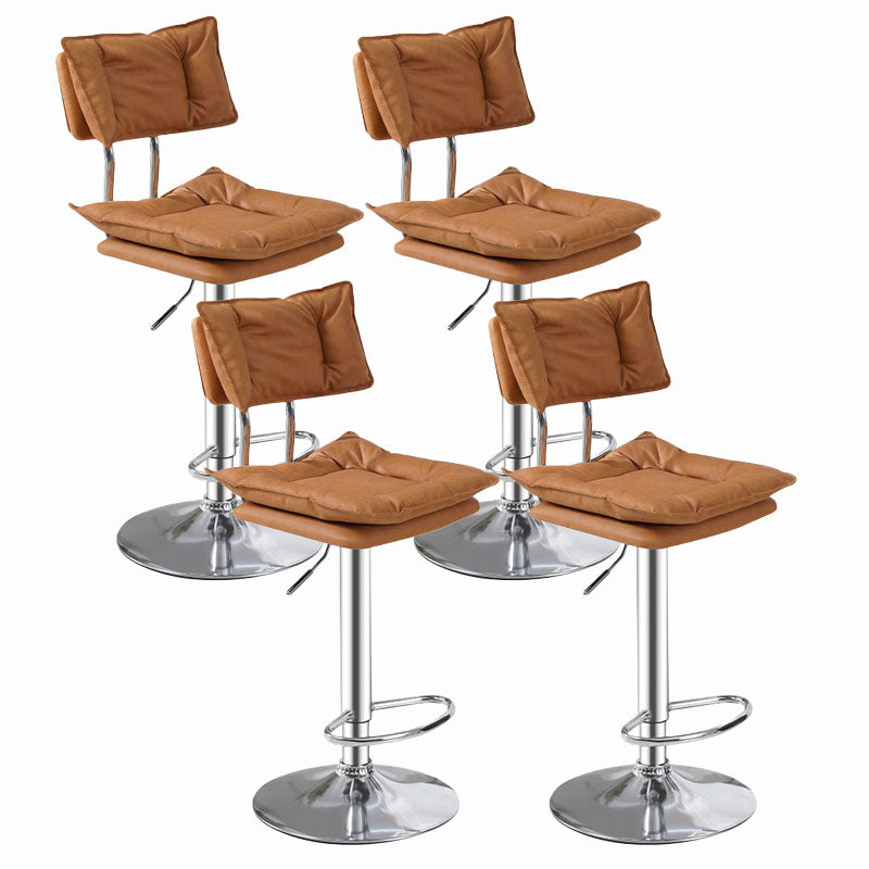 Scandinavian Metal Barstool Fabric Counter Stool with Chrome Base