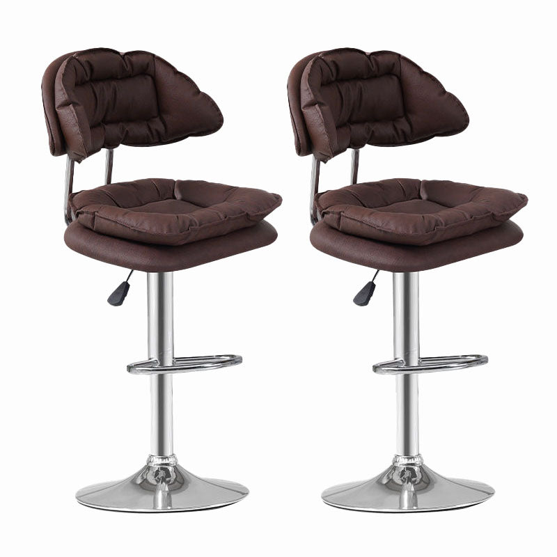 Scandinavian Metal Barstool Fabric Counter Stool with Chrome Base