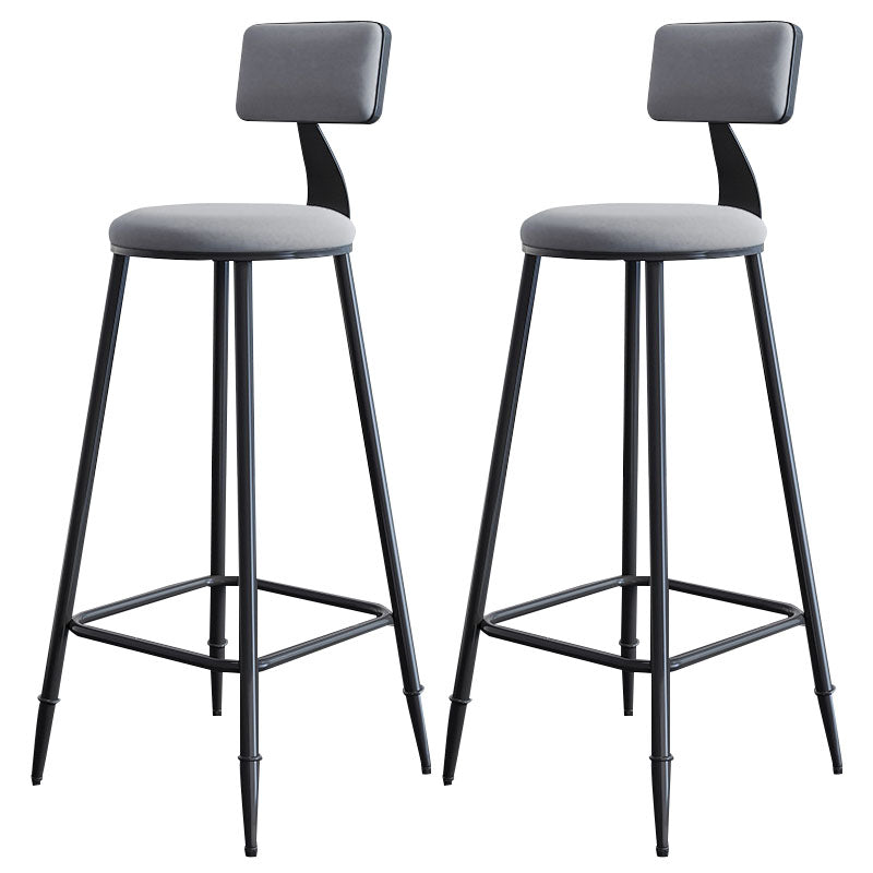 Scandinavian Metal Barstool Velvet Stool in Matte Finish for Indoor