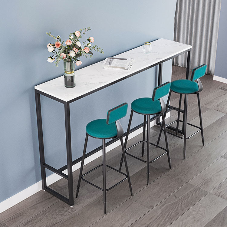 Scandinavian Metal Barstool Velvet Stool in Matte Finish for Indoor