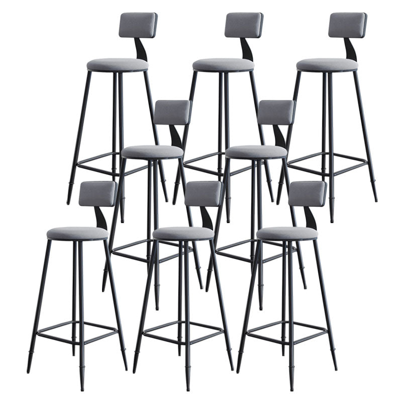 Scandinavian Metal Barstool Velvet Stool in Matte Finish for Indoor